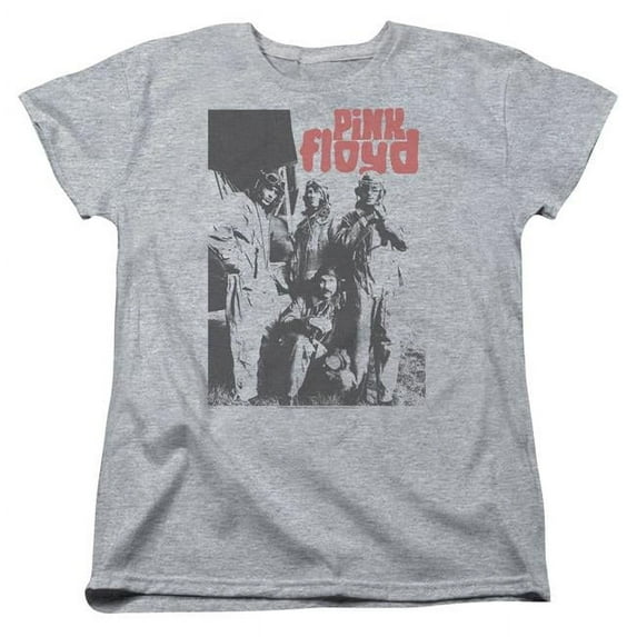 Trevco Sportswear PERRY247B-WT-4 Pink Floyd Point Me At The Sky Womens Short Sleeve T-Shirt, Athletic Heather - Extra Large