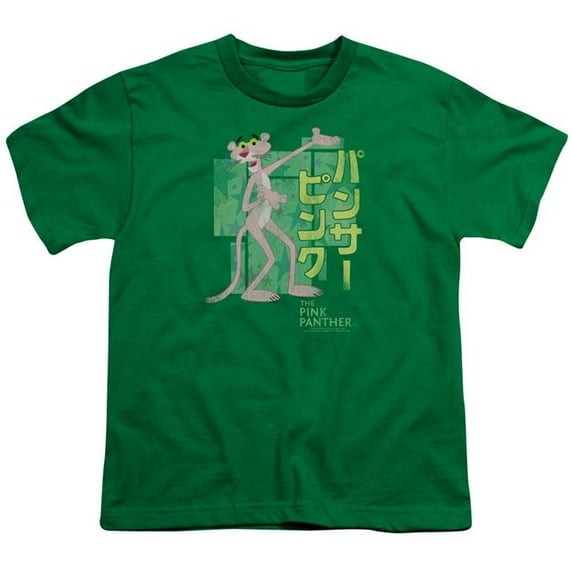 Trevco Sportswear MGM128-KT-2 Pink Panther Asian Letters Youth Short Sleeve T-Shirt, Kelly Green - Extra Small