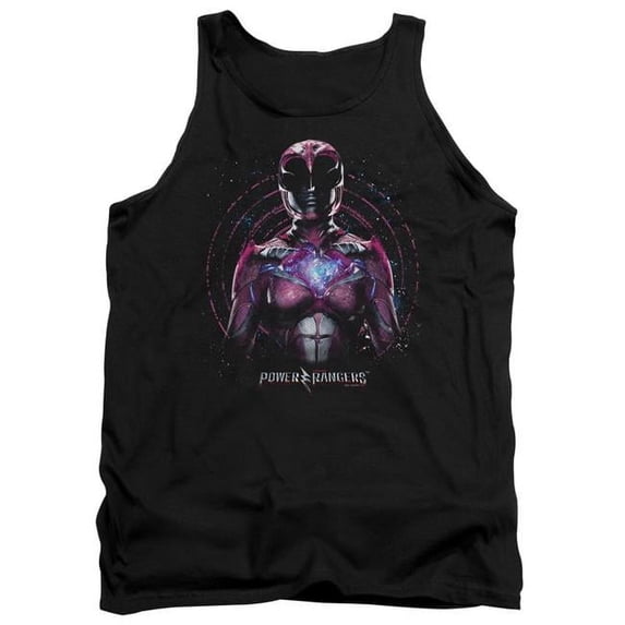 Trevco Sportswear PWR3011-TK-5 Power Rangers Pink Ranger Adult Tank Top, Black - 2X