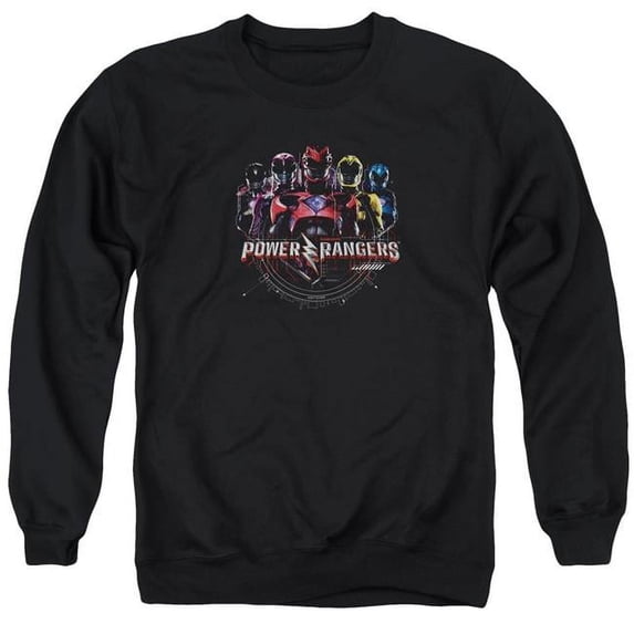 Trevco Sportswear PWR3006-AS-1 Power Rangers Ranger Circuitry Adult Crewneck Sweatshirt, Black - Small