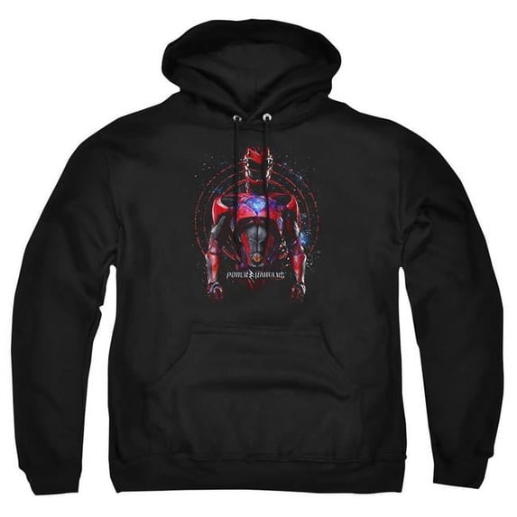 Trevco Sportswear PWR3003-AFTH-8 Power Rangers Red Ranger Adult Pullover Hoodie, Black - 5X