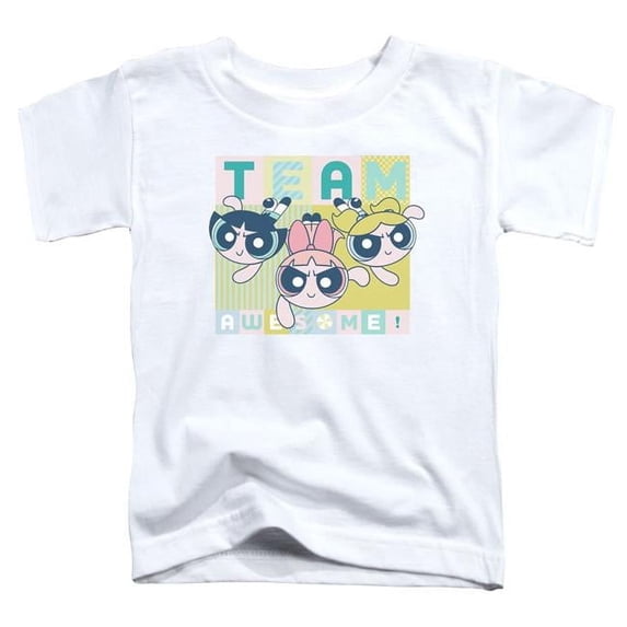 Trevco Sportswear CN708-TT-1 Powerpuff Girls Awesome Block Toddler Short Sleeve T-Shirt, White - Small 2T
