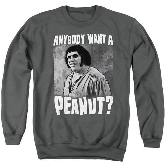 Trevco Sportswear PB113K-AS-4 Princess Bride A Giant Snack Adult Crewneck Sweatshirt, Charcoal - Extra Large