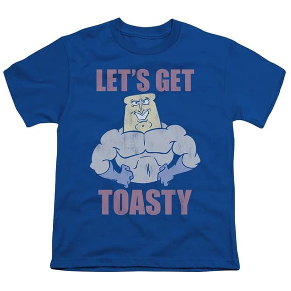 Trevco Sportswear NICK527-YT-3 Ren & Stimpy Lets Get Toasty Youth Short Sleeve T-Shirt, Royal - Large