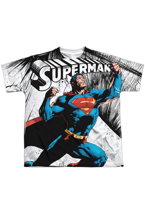 Sportswear SM2223-YTPP-3 Superman To Infinity Youth Short Sleeve T-Shirt, White - Large