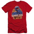 thumbnail image 1 of Trevco Sportswear SST130-PSF-1 Sesame Street Cookies 4 Life Premium Canvas Adult Slim Fit 30-1 Short Sleeve T-Shirt, Red - Small, 1 of 1