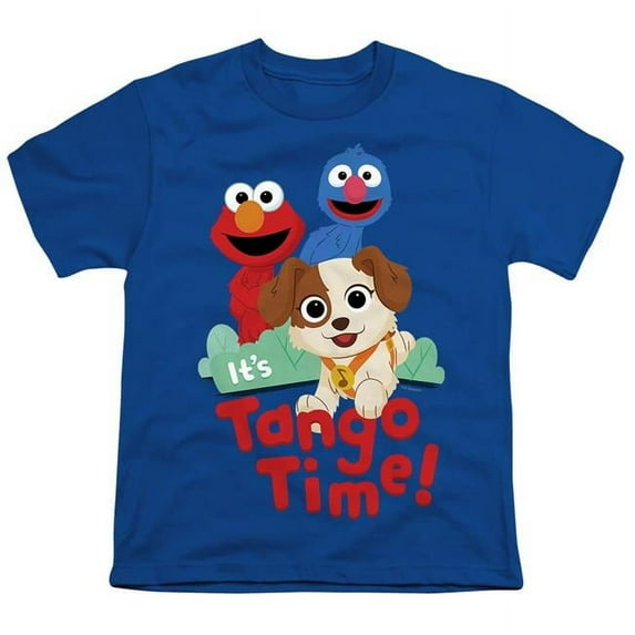 Trevco Sportswear SST565-YT-4 Sesame Street Furry Friends Forever Tango Time Youth Short Sleeve T-Shirt, Royal - Extra Large
