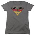 thumbnail image 1 of Trevco Sportswear SM1564-WT-4 Superman German Shield Womens Short Sleeve T-Shirt, Charcoal - Extra Large, 1 of 1