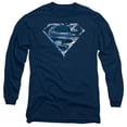 thumbnail image 1 of Trevco Sportswear SM1986-AL-5 Superman Water Shield Adult Long Sleeve T-Shirt, Navy - 2X, 1 of 1