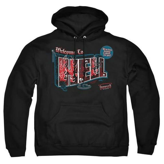 Trevco Sportswear WBT693-AFTH-1 Supernatural Welcome Adult Pullover Hoodie, Black - Small