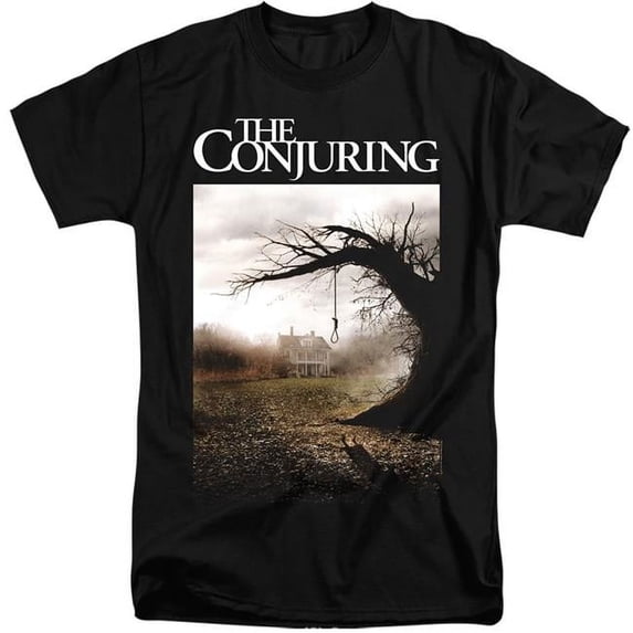 Trevco Sportswear WBM937-ATT-6 The Conjuring Poster Adult Tall Fit Short Sleeve T-Shirt, Black - 3X