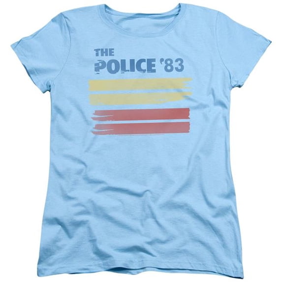 Trevco Sportswear PERRY251B-WT-3 The Police 83 Womens Short Sleeve T-Shirt, Light Blue - Large