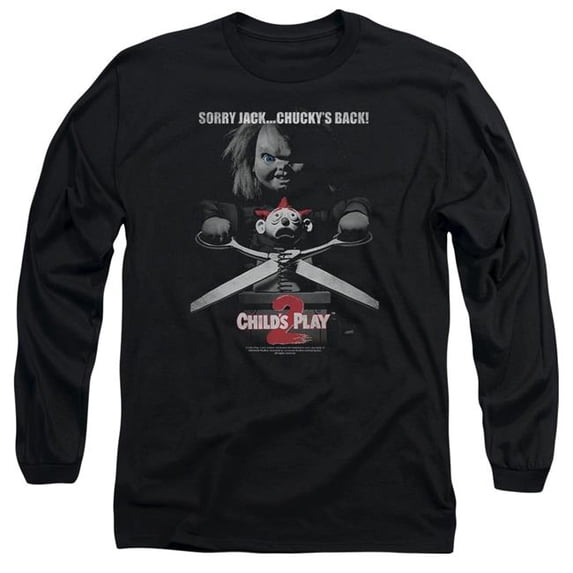 Trevco Sportswear UNI888-AL-4 Childs Play 2 Jack Poster Adult Long Sleeve T-Shirt, Black - Extra Large