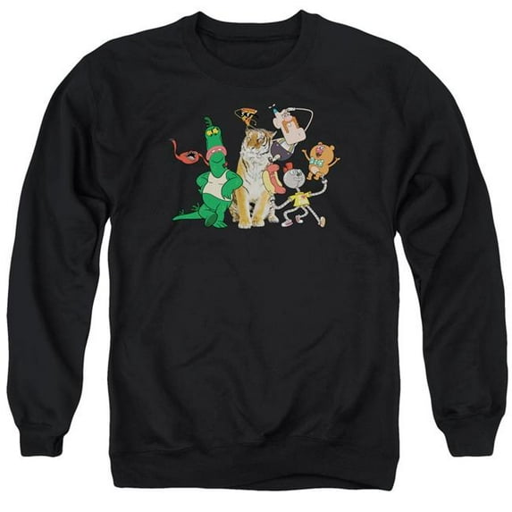 Trevco Sportswear CN448-AS-6 Uncle Grandpa Group Adult Crewneck Sweatshirt, Black - 3X