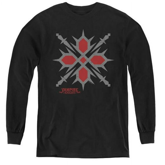 Trevco Sportswear VKNT103-YL-4 Vampire Knight & Hunter Symbol Youth Long Sleeve T-Shirt, Black - Extra Large