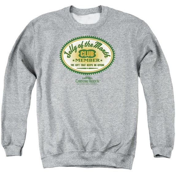 Trevco Sportswear WBM1370-AS-5 Christmas Vacation Jelly of the Month Club Member Adult Crewneck Sweatshirt, Athletic Heather - 2X