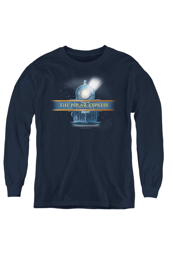 Sportswear WBM375-YL-3 Polar Express Train Logo Long Sleeve Youth T-Shirt, Navy - Large