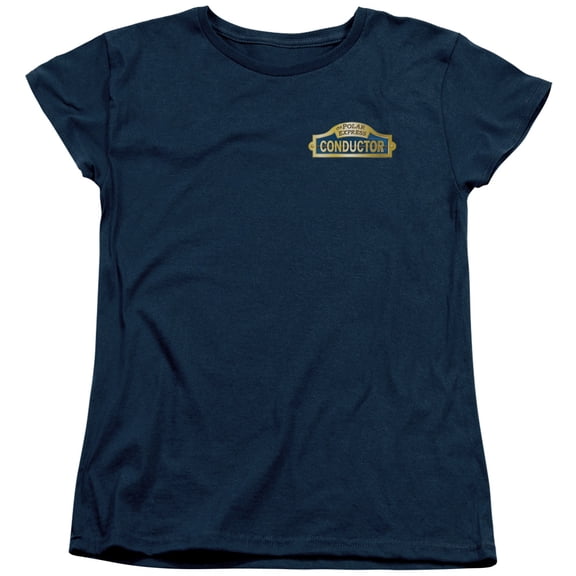 Trevco Sportswear WBM376-WT-1 Polar Express Conductor Womens Short Sleeve T-Shirt, Navy - Small