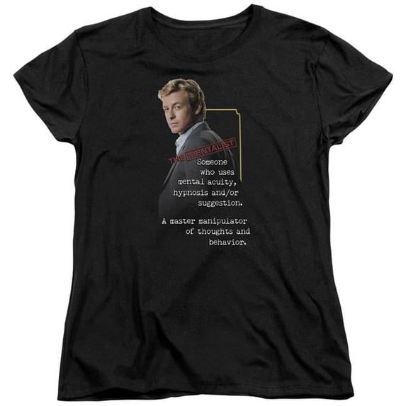 Trevco Sportswear WBT163-WT-5 Mentalist Definition Womens Short Sleeve T-Shirt, Black - 2X