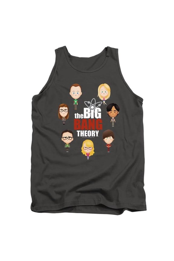 Sportswear WBT707-TK-1 Big Bang Theory Emojis Adult Tank Top, Charcoal - Small