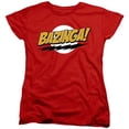 thumbnail image 1 of Trevco Sportswear WBT712-WT-4 Big Bang Theory Bazinga Womens Short Sleeve T-Shirt, Red - Extra Large, 1 of 1