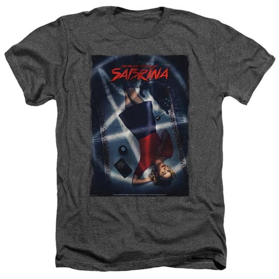 Trevco Sportswear WBT924-HA-5 Chilling Adventures of Sabrina Key Art Adult Regular Fit Heather Short Sleeve T-Shirt, Charcoal - 2X