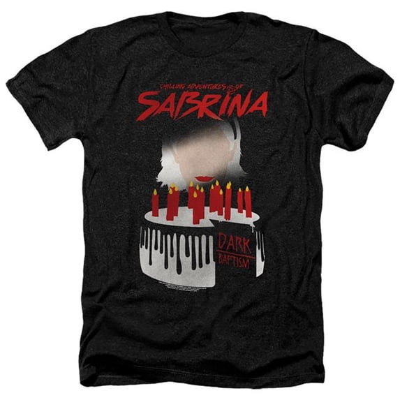 Trevco Sportswear WBT948-HA-5 Chilling Adventures of Sabrina Dark Baptism Adult Regular Fit Heather Short Sleeve T-Shirt, Charcoal - 2X