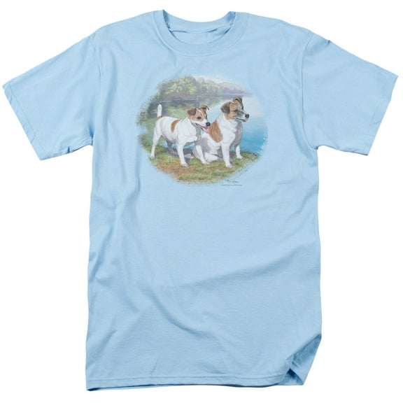 Trevco Sportswear WW141-AT-5 Wildlife Jack By Water Adult Regular Fit Short Sleeve T-Shirt, Light Blue - 2X