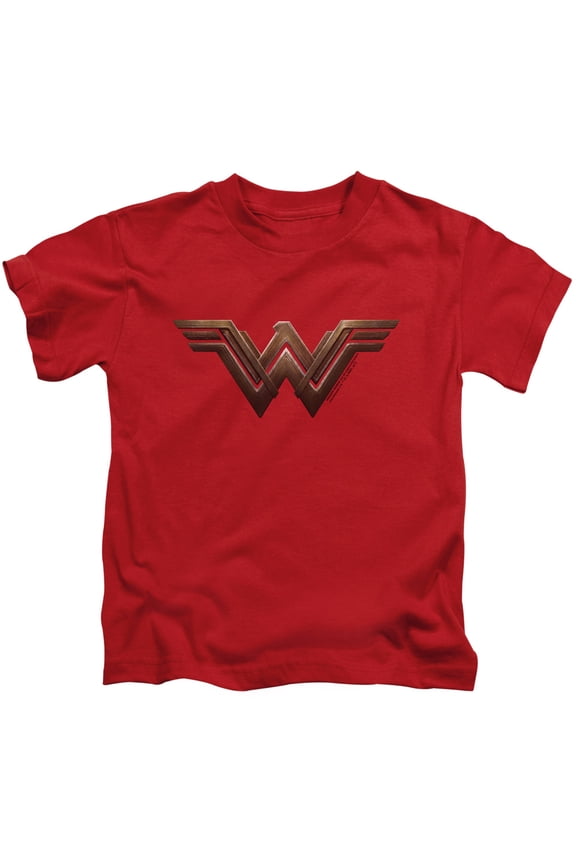 Sportswear WWM103-KT-1 Wonder Woman Movie Wonder Woman Logo Toddler Short Sleeve T-Shirt, Red - Large 4T