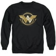 thumbnail image 1 of Trevco Sportswear WWM124-AS-6 Wonder Woman Movie Lasso Logo Adult Crewneck Sweatshirt, Black - 3X, 1 of 2