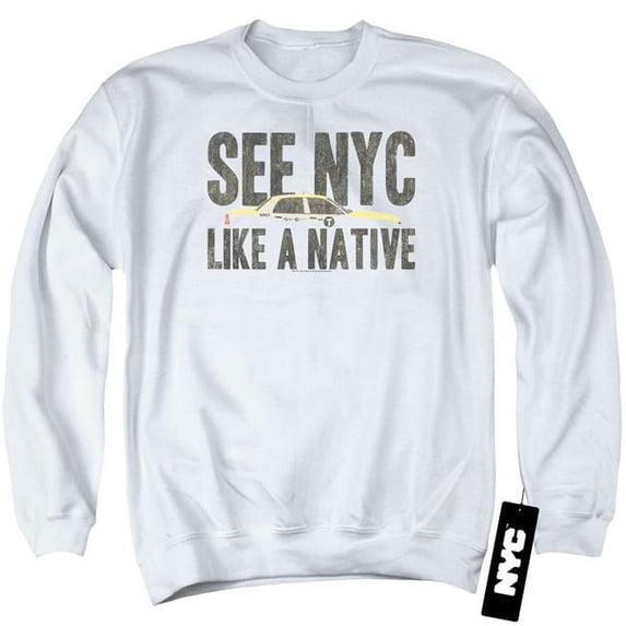 Trevco Sportswear NYC138-AS-6 York City NYC Like A Native Adult Crewneck Sweatshirt, White - 3X