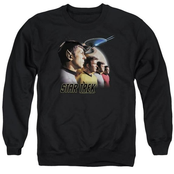 Trevco St Original & Forward to Adventure Adult Crewneck Sweatshirt, Black - Small