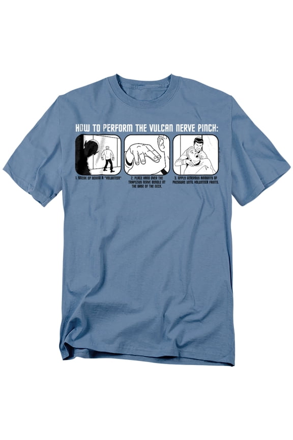 Trevco St-Original-Vulcan Nerve Pinch - Short Sleeve Adult 18-1 Tee - Carolina Blue- Small