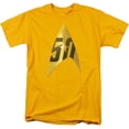 thumbnail image 1 of Trevco  Star Trek & 50th Anniversary Delta Short Sleeve Adult Cotton 18-1 T-Shirt, Gold - 2X, 1 of 1
