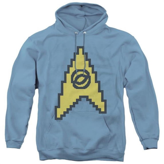Trevco Star Trek & 8 Bit Science-Adult Pull-Over Hoodie, Carolina Blue - Small