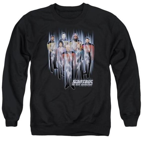 Trevco Star Trek & Beam Us Up Adult Crewneck Sweatshirt, Black - 3X