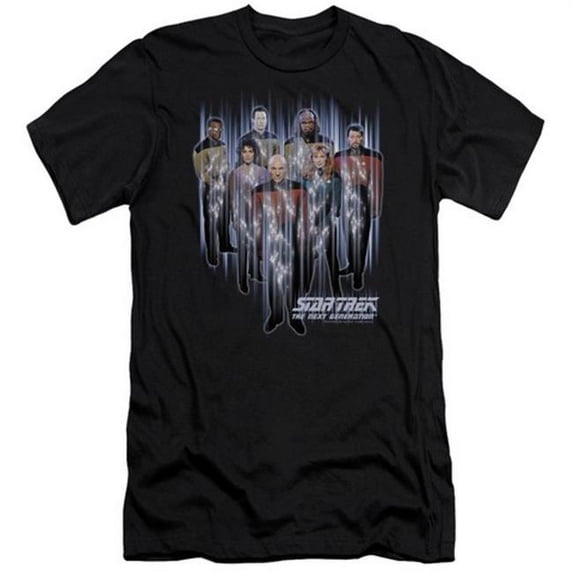 Trevco Star Trek-Beam Us Up Short Sleeve Adult 30-1 Tee - Black- 2X