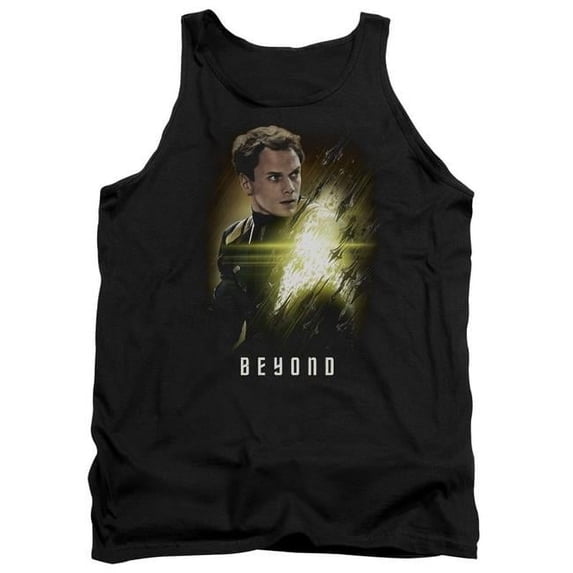 Trevco CBS1807-TK-3 Star Trek Beyond & Chekov Poster Adult Cotton Tank Top, Black - Large