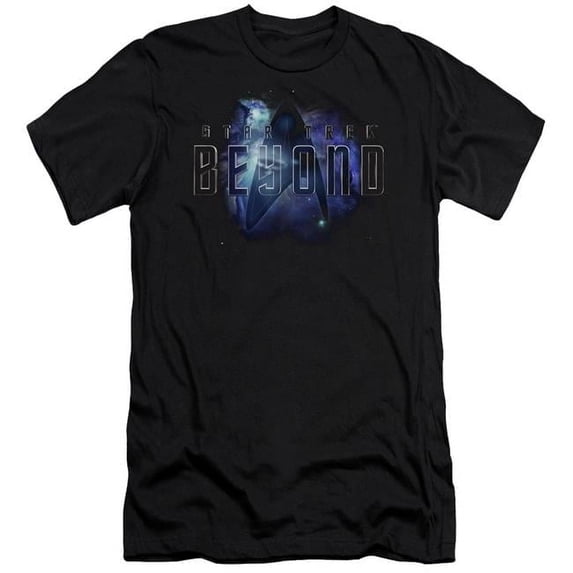 Trevco CBS1778-PSF-5 Star Trek Beyond & Galaxy Beyond Premium Canvas Adult Cotton Slim Fit 30-1 T-Shirt, Black - 2X