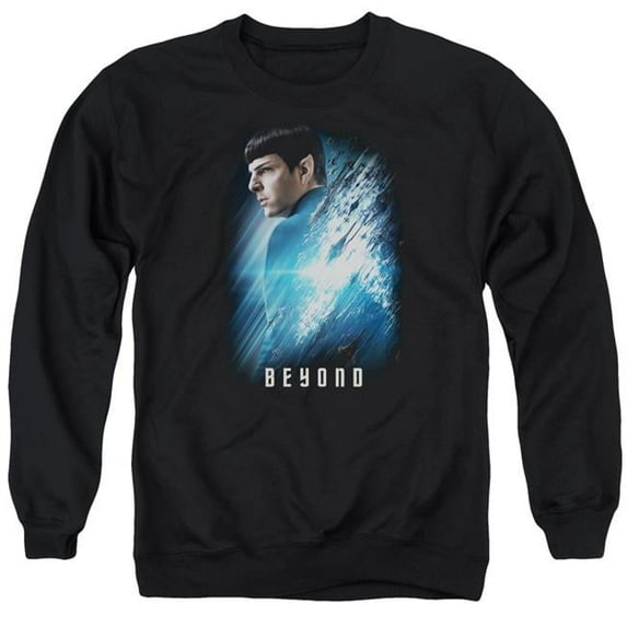 Trevco CBS1805-AS-2 Star Trek Beyond & Spock Poster Adult Cotton & Polyster Crewneck Sweatshirt, Black - Medium