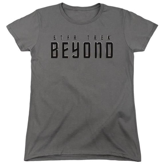 Trevco CBS1773-WT-5 Star Trek Beyond & Star Trek Beyond Short Sleeve Cotton Women T-Shirt, Charcoal - 2X
