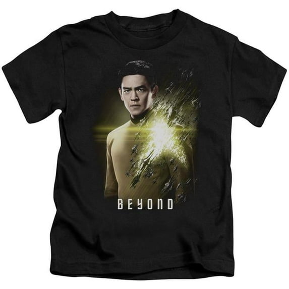 Trevco Star Trek Beyond & Sulu Poster Short Sleeve Juvenile Cotton 18-1 T-Shirt, Black - Medium - 5-6