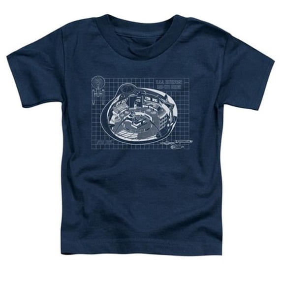 Trevco Star Trek-Bridge Prints - Short Sleeve Toddler Tee - Navy- Medium 3T