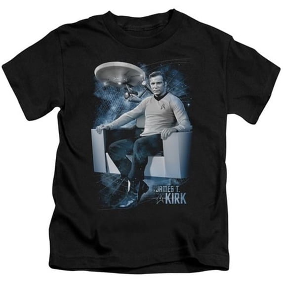 Trevco Star Trek-Captains Chair - Short Sleeve Juvenile 18-1 Tee - Black- Large 7
