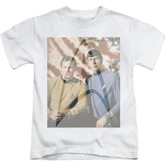 Trevco Star Trek-Classic Duo - Short Sleeve Juvenile 18-1 Tee - White- Small 4