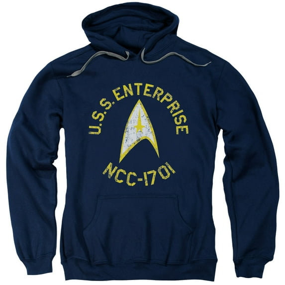 Trevco Star Trek-Collegiate - Adult Pull-Over Hoodie - Navy- Large