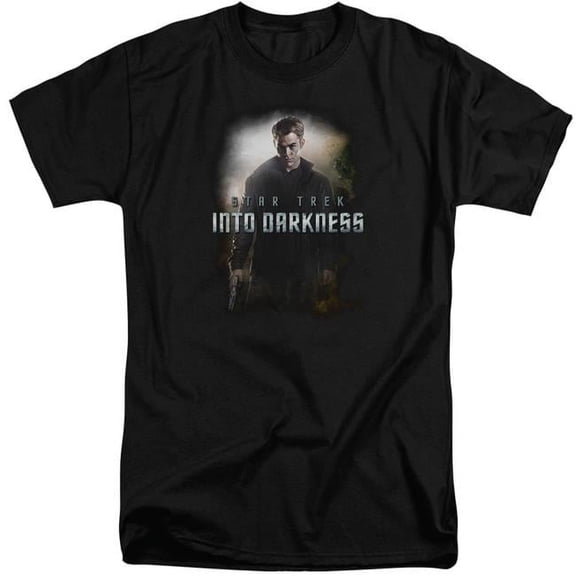 Trevco Star Trek & Darkness Kirk Short Sleeve Adult Cotton Tall T-Shirt, Black - 2X