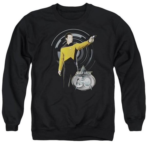 Trevco Star Trek & Data 30 Adult Crewneck Sweatshirt, Black - Extra Large