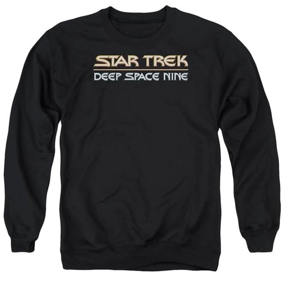 Trevco Star Trek & Deep Space Nine Logo Adult Crewneck Sweatshirt, Black - Extra Large