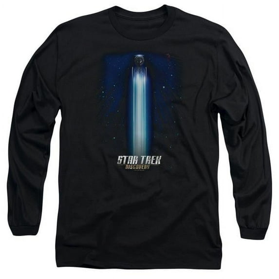 Trevco CBS2300-AL-6 Star Trek Discovery & Beams Adult 18-1 Long Sleeve T-Shirt, Black - 3X